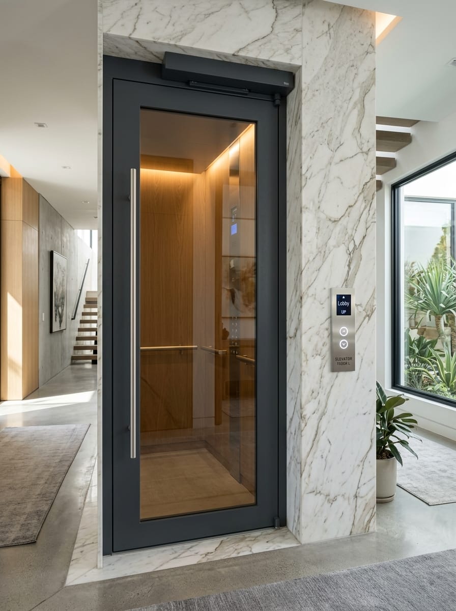 M.S. Powder-Coated Frame Full Glass Swing Door