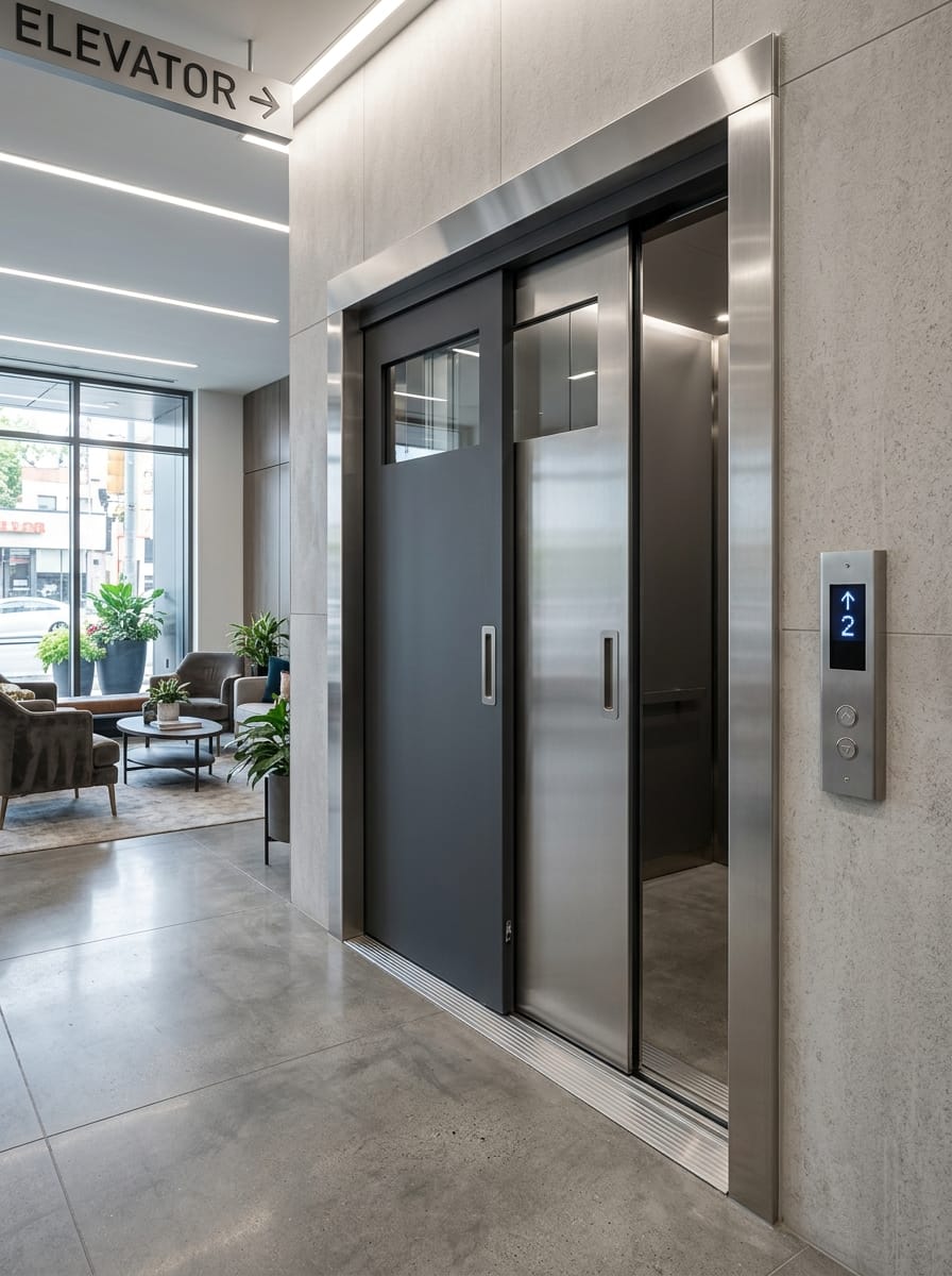 Manual Telescopic Door (Solid Two-Tone)